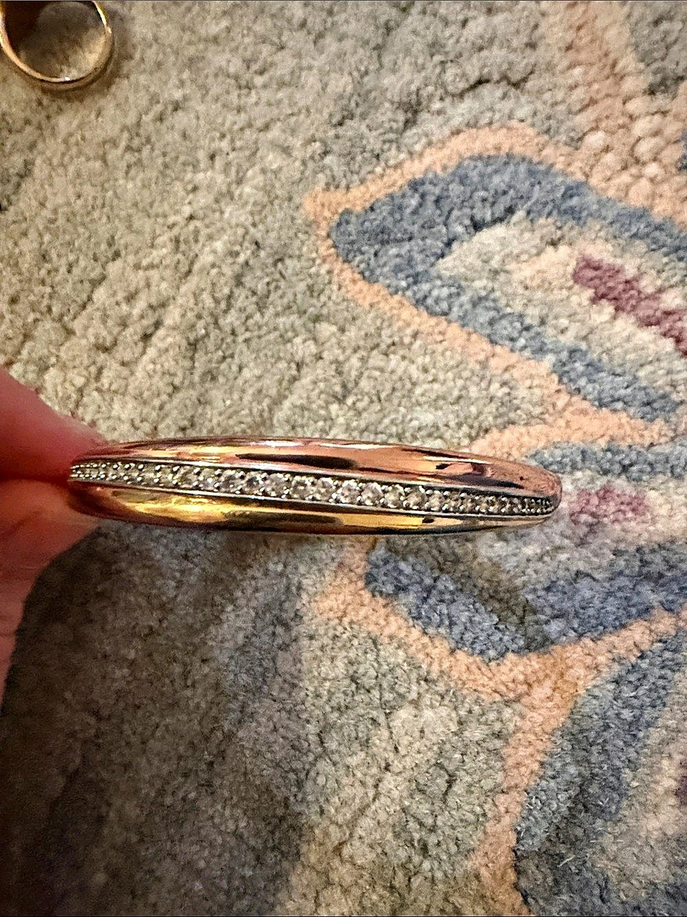 Three-Tone Hinged Bangle Bracelet